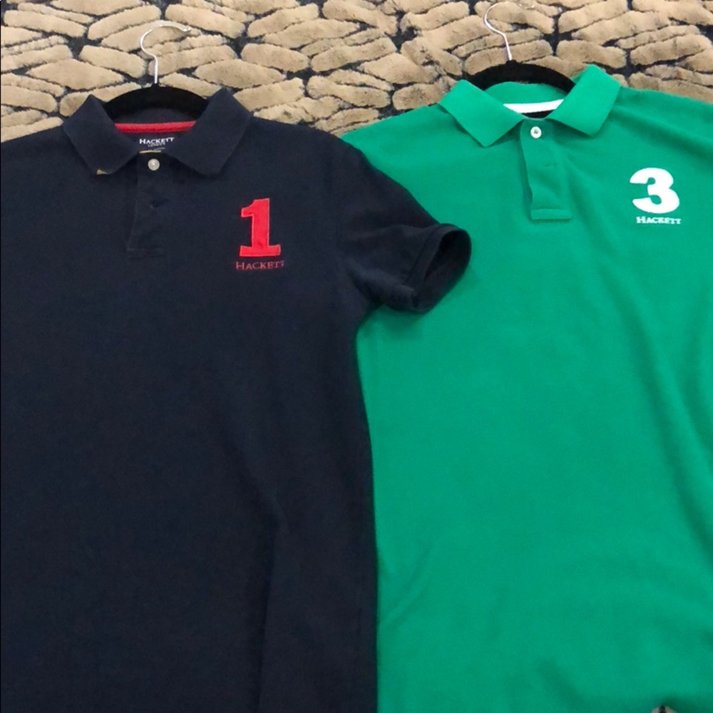 2 polos Hackett one green one dark blue